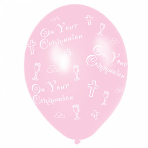 Pink on your Communion Balloons - 11" Latex (6ct)
