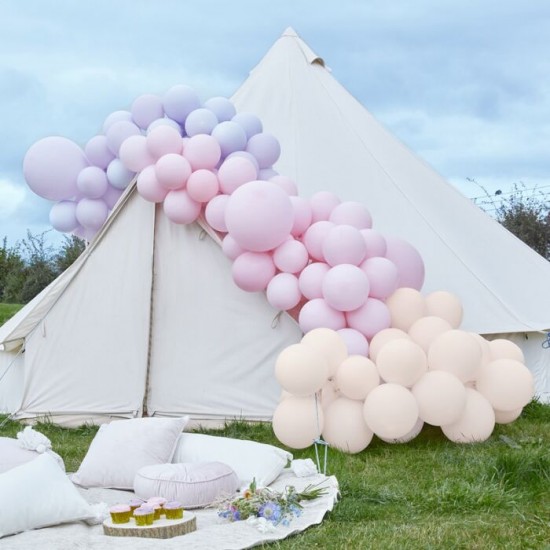 Luxe Pastel Pink And Purple Balloon Arch Kit Large