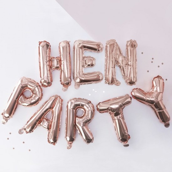 Hen Party Balloons Rose Gold 'Hen Party'