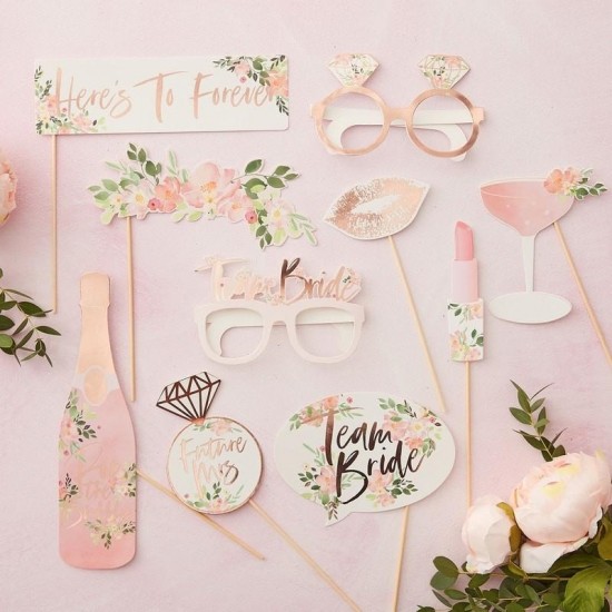 Hen Party - Floral Theme Photo Booth Props