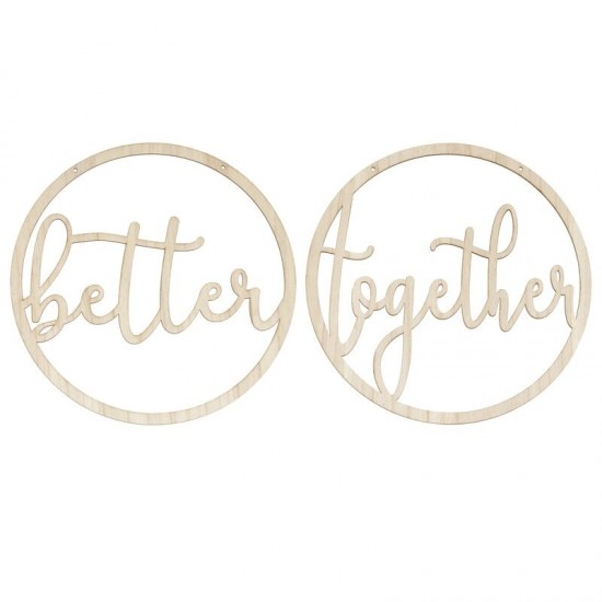 Better Together - Wooden Hoop Chair Signs