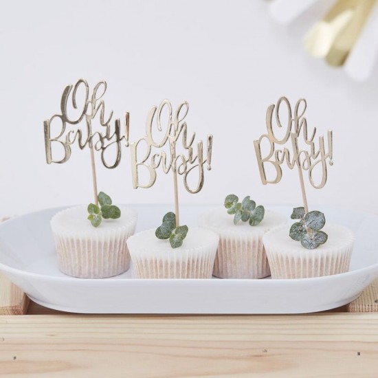 Baby Shower - Oh Baby Cupcake Toppers