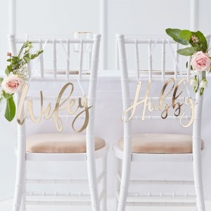Wifey and Hubby - Chair Signs