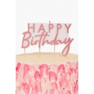 Happy Birthday Candle - Rose Gold