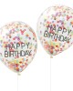 Rainbow Confetti Filled Happy Birthday Balloons - 5pk