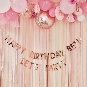 Personalised Birthday Banner Rose Gold