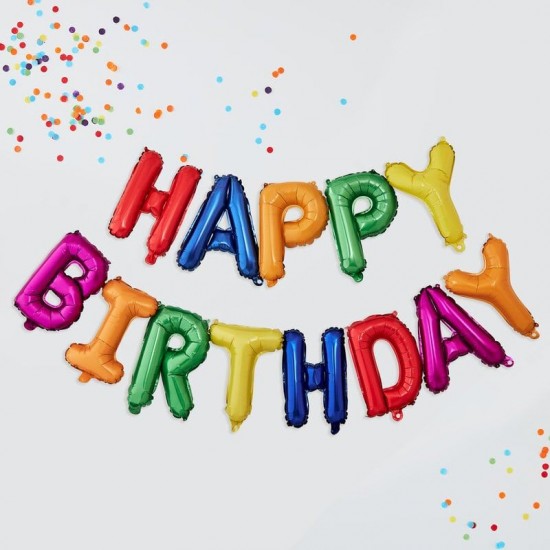 Rainbow 'Happy Birthday' Letter Balloon Kit