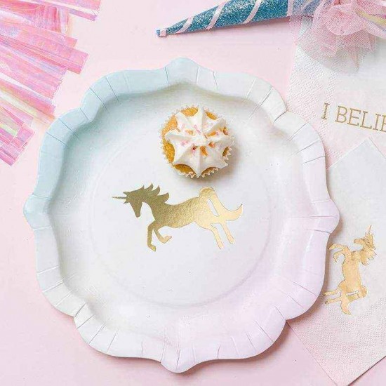 Unicorn Pastel Paper Plates