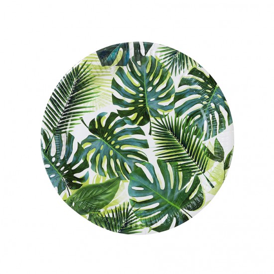 Tropical Leafy Paper Plates 