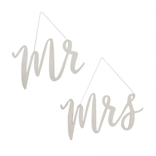 Mr & Mrs- Wooden Chair Signs